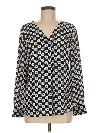 Pre-owned Ann Taylor Long Sleeve Blouse In Black
