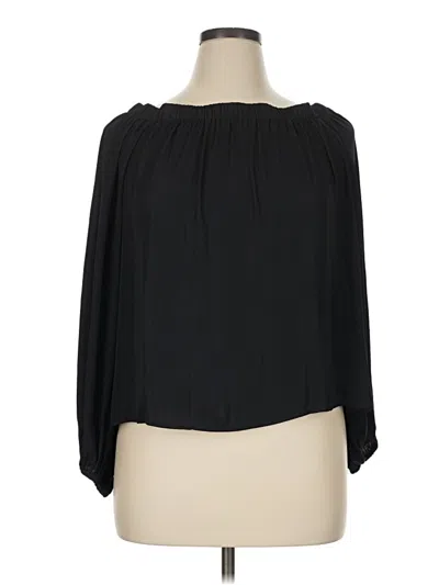 Ann Taylor Long Sleeve Blouse In Black