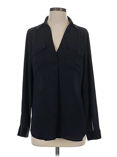 Pre-owned Ann Taylor Long Sleeve Blouse In Black