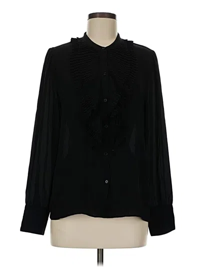 Pre-owned Ann Taylor Long Sleeve Blouse In Black