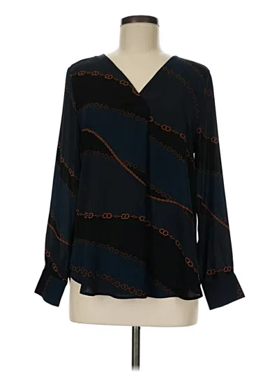Pre-owned Ann Taylor Long Sleeve Blouse In Black