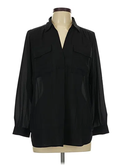 Pre-owned Ann Taylor Long Sleeve Blouse In Black