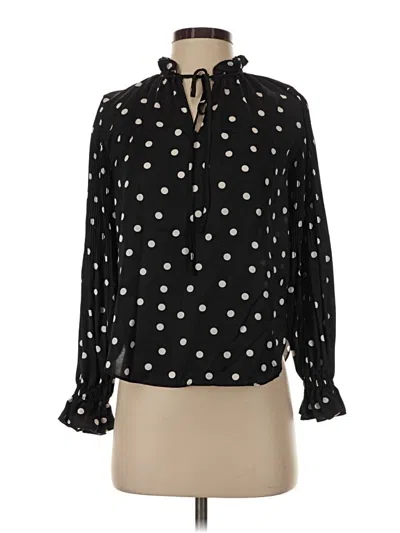 Pre-owned Ann Taylor Long Sleeve Blouse In Black