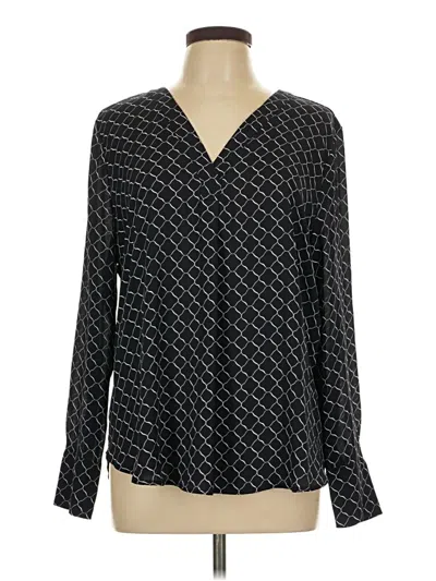 Pre-owned Ann Taylor Long Sleeve Blouse In Black