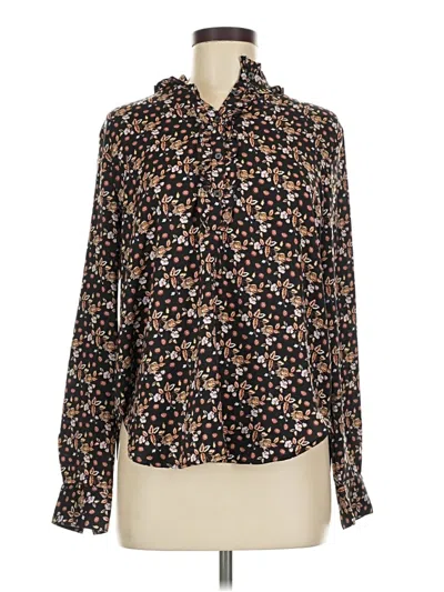 Pre-owned Ann Taylor Long Sleeve Blouse In Black