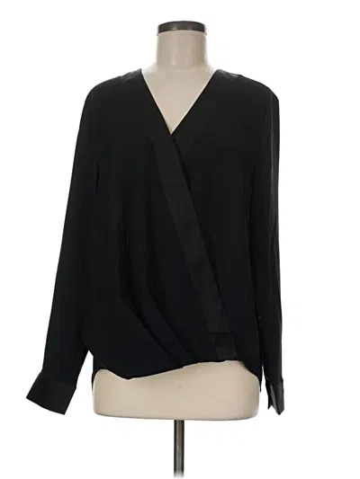 Ann Taylor Long Sleeve Blouse In Black