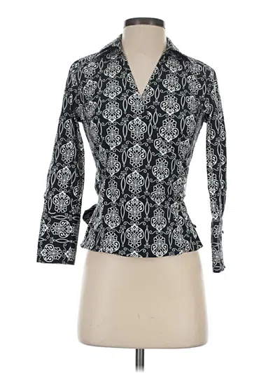 Pre-owned Ann Taylor Long Sleeve Blouse In Black
