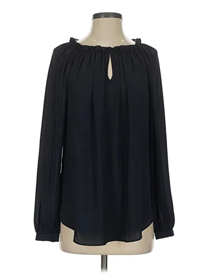 Pre-owned Ann Taylor Long Sleeve Blouse In Black