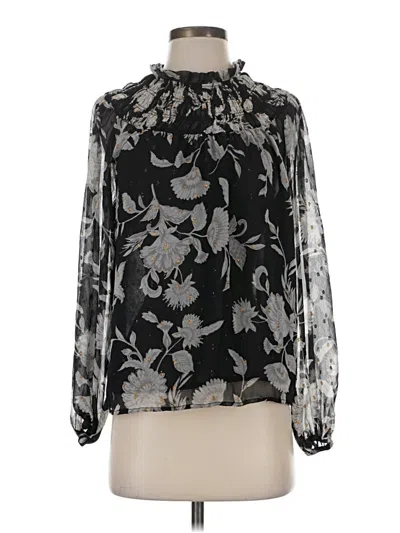 Pre-owned Ann Taylor Long Sleeve Blouse In Black