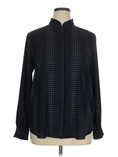 Pre-owned Ann Taylor Long Sleeve Blouse In Black