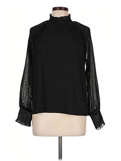 Pre-owned Ann Taylor Long Sleeve Blouse In Black