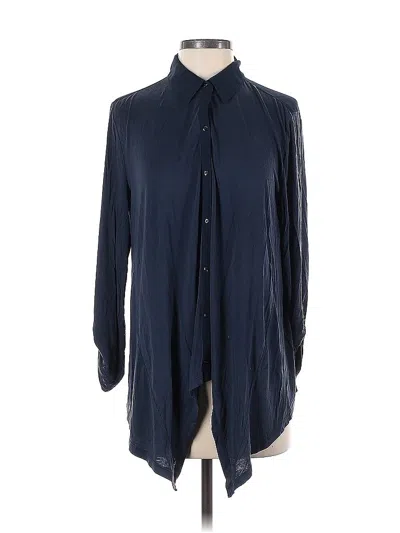 Pre-owned Ann Taylor Long Sleeve Blouse In Blue