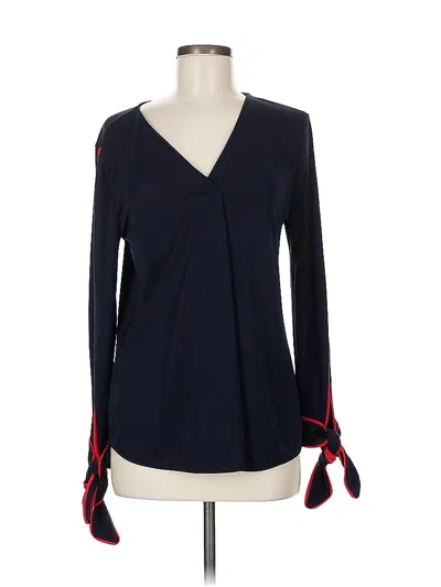 Pre-owned Ann Taylor Long Sleeve Blouse In Blue