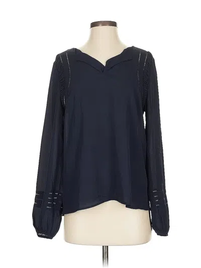 Pre-owned Ann Taylor Long Sleeve Blouse In Blue