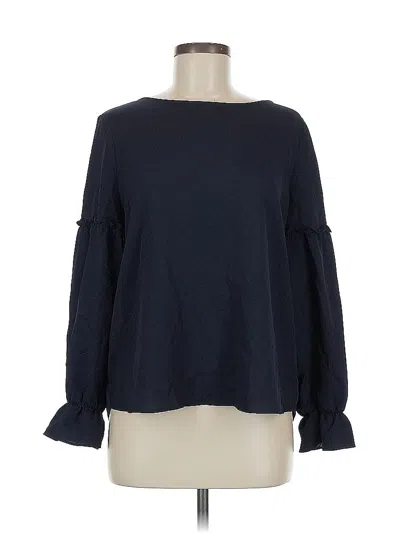 Pre-owned Ann Taylor Long Sleeve Blouse In Blue