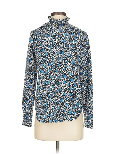 Pre-owned Ann Taylor Long Sleeve Blouse In Blue