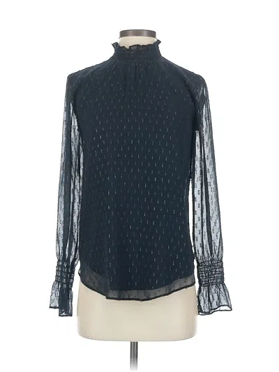 Pre-owned Ann Taylor Long Sleeve Blouse In Blue