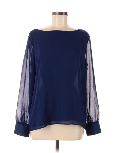 Pre-owned Ann Taylor Long Sleeve Blouse In Blue
