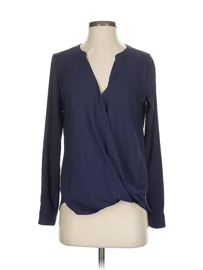 Pre-owned Ann Taylor Long Sleeve Blouse In Blue