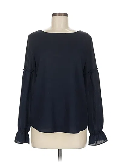 Pre-owned Ann Taylor Long Sleeve Blouse In Blue
