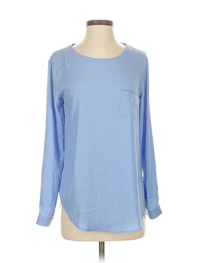 Pre-owned Ann Taylor Long Sleeve Blouse In Blue