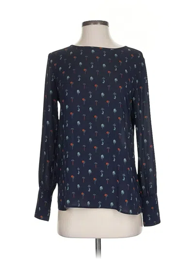 Pre-owned Ann Taylor Long Sleeve Blouse In Blue