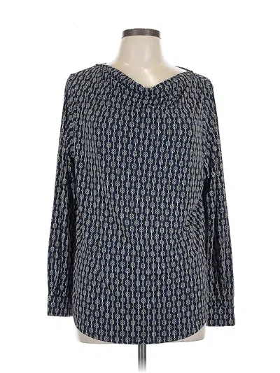 Pre-owned Ann Taylor Long Sleeve Blouse In Blue