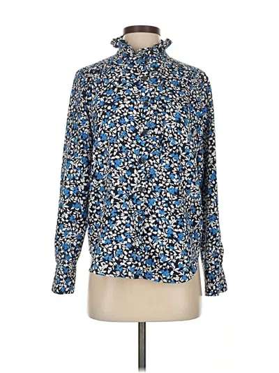 Pre-owned Ann Taylor Long Sleeve Blouse In Blue