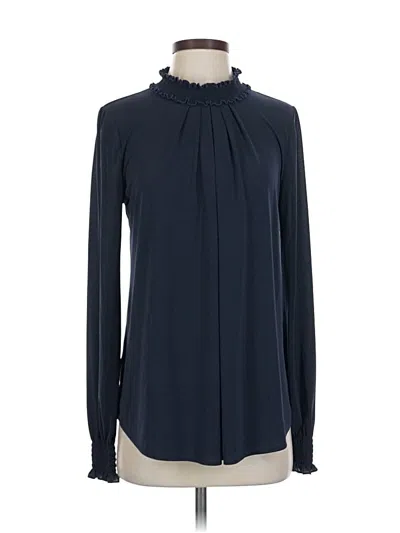 Pre-owned Ann Taylor Long Sleeve Blouse In Blue