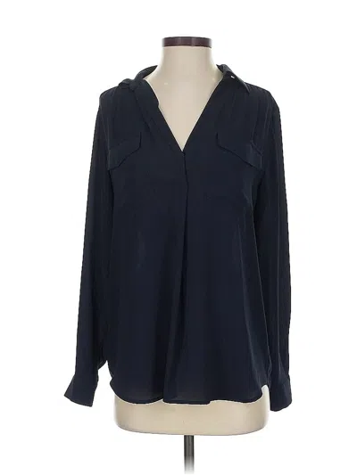 Pre-owned Ann Taylor Long Sleeve Blouse In Blue