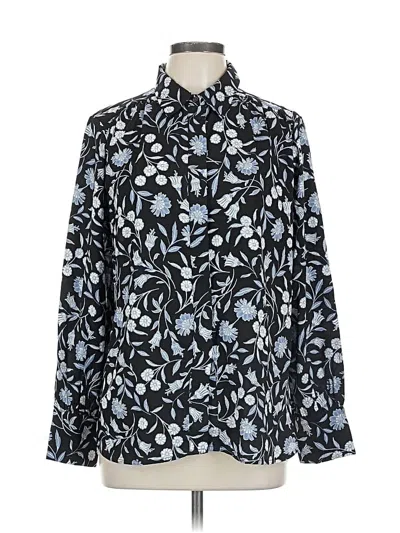 Pre-owned Ann Taylor Long Sleeve Blouse In Blue