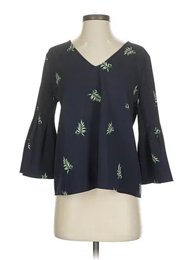 Pre-owned Ann Taylor Long Sleeve Blouse In Blue