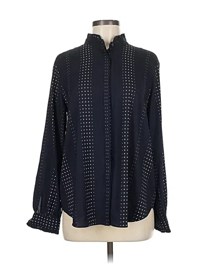 Pre-owned Ann Taylor Long Sleeve Blouse In Blue