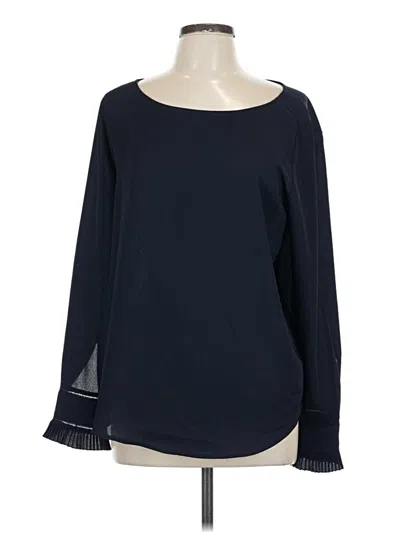 Pre-owned Ann Taylor Long Sleeve Blouse In Blue