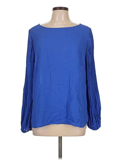 Pre-owned Ann Taylor Long Sleeve Blouse In Blue