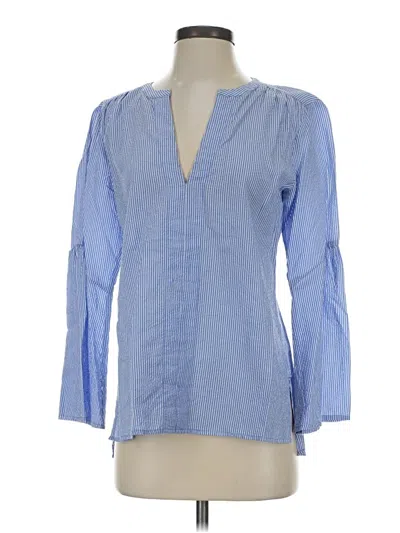 Pre-owned Ann Taylor Long Sleeve Blouse In Blue