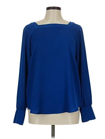 Pre-owned Ann Taylor Long Sleeve Blouse In Blue