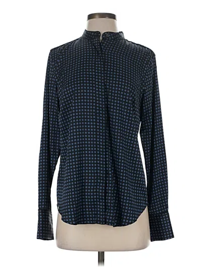 Pre-owned Ann Taylor Long Sleeve Blouse In Blue