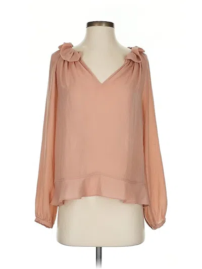 Pre-owned Ann Taylor Long Sleeve Blouse In Brown