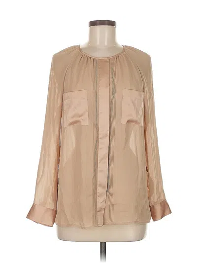 Pre-owned Ann Taylor Long Sleeve Blouse In Brown