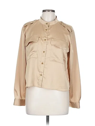 Pre-owned Ann Taylor Long Sleeve Blouse In Brown