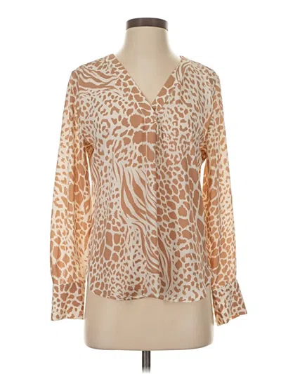 Pre-owned Ann Taylor Long Sleeve Blouse In Brown