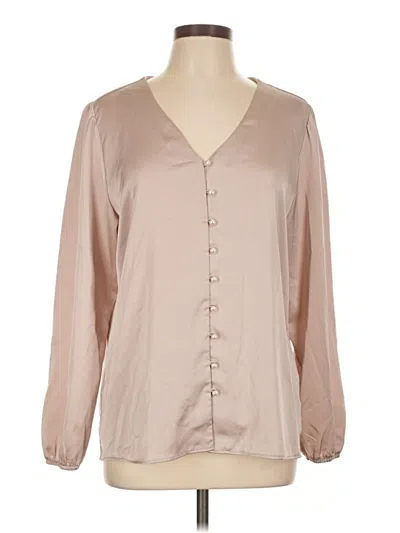 Pre-owned Ann Taylor Long Sleeve Blouse In Brown