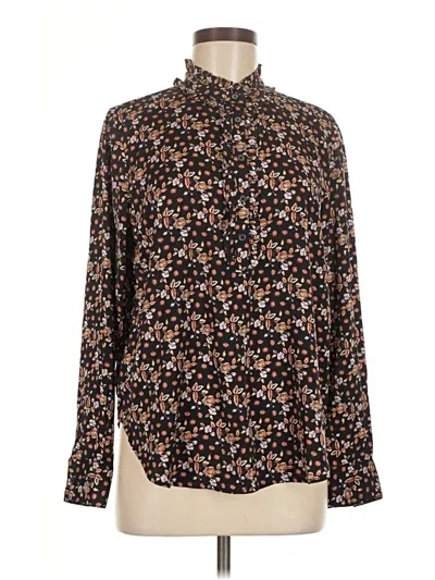 Pre-owned Ann Taylor Long Sleeve Blouse In Brown
