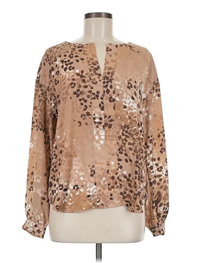 Pre-owned Ann Taylor Long Sleeve Blouse In Brown