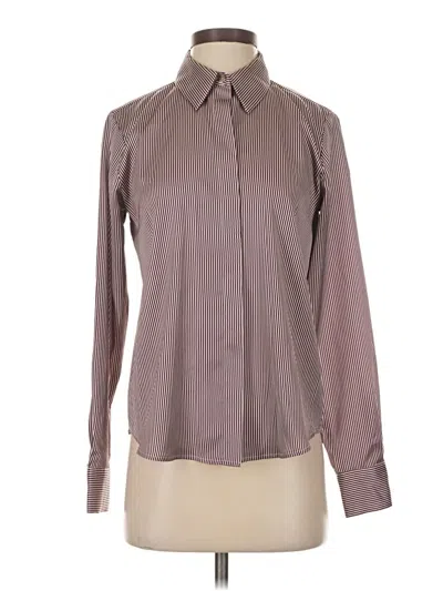 Pre-owned Ann Taylor Long Sleeve Blouse In Brown