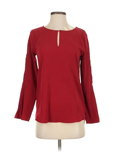 Pre-owned Ann Taylor Long Sleeve Blouse In Burgundy