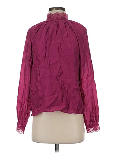 Ann Taylor Long Sleeve Blouse In Burgundy