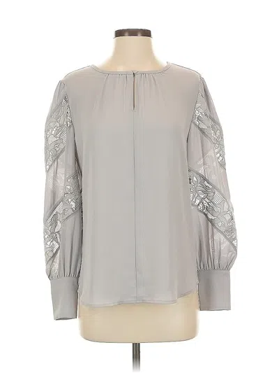 Pre-owned Ann Taylor Long Sleeve Blouse In Gray