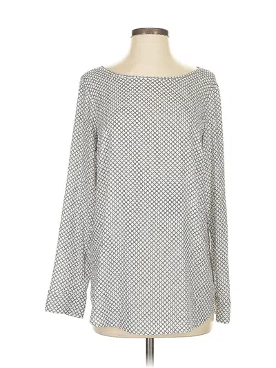 Pre-owned Ann Taylor Long Sleeve Blouse In Gray